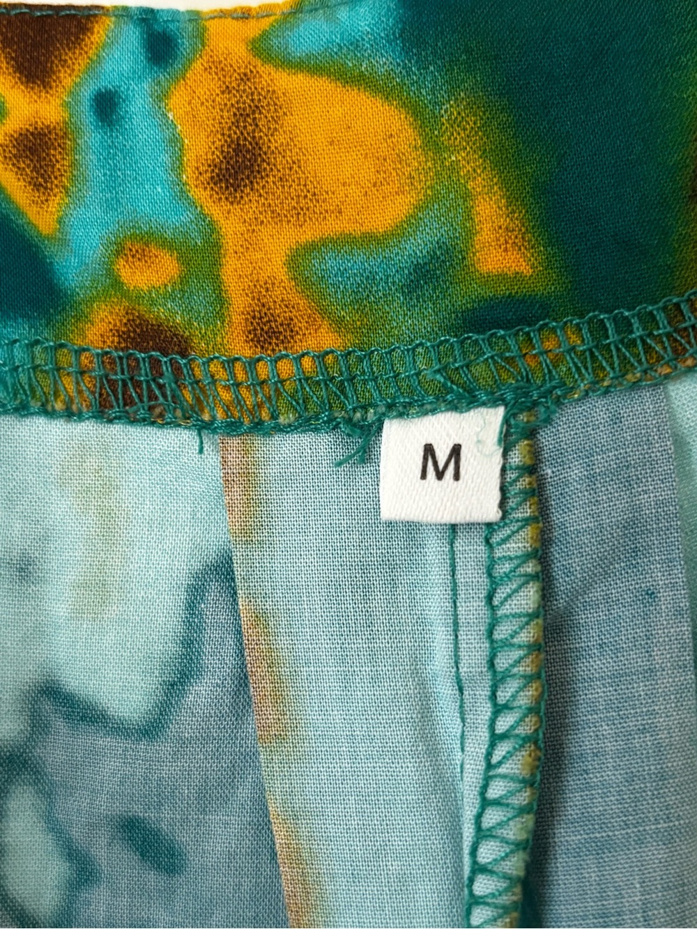 Womens Teal Patterned Jumpsuit with Adjustable Straps. Sz. Med. - Picture 4 of 10